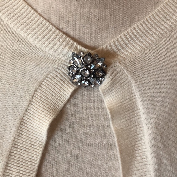 Cropped Sweater, shrug, vintage pin embellishment - Picture 2 of 8